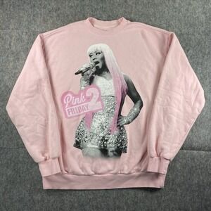 Nicki Minaj Pink Friday 2 Crewneck‎ Sweatshirt Men's Large Pink Rap
